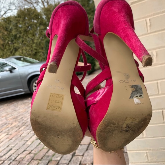 Aldo Sexy Suede Strappy Platform Heels - Picture 4 of 5